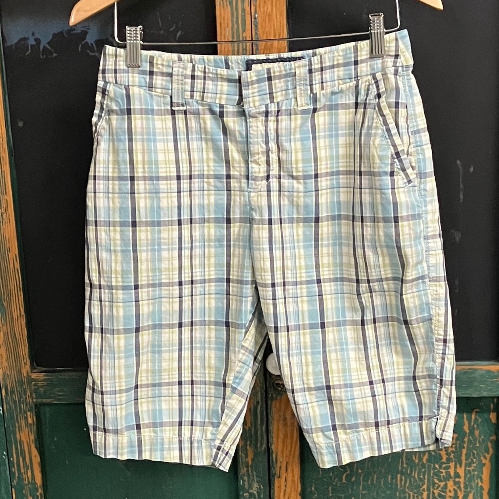 Plaid Bermuda Shorts, Size 4